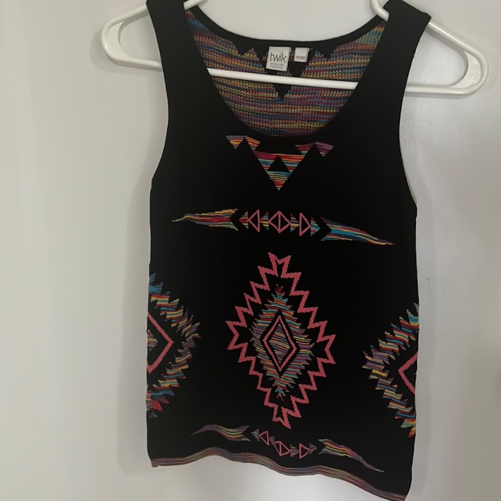 Twik Simons sleeveless black and multicoloured sweater top